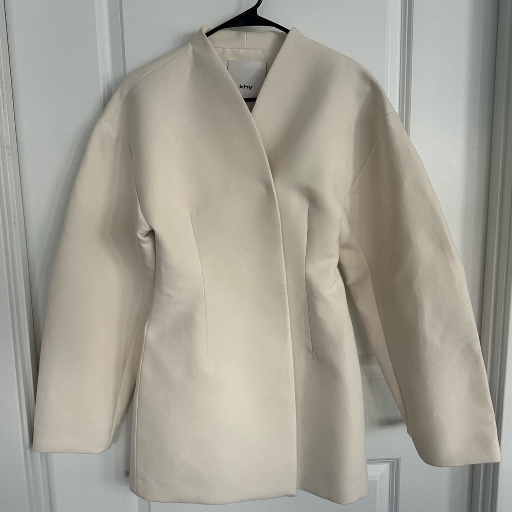 Theory Cream Minimalist Structured Blazer Jacket
